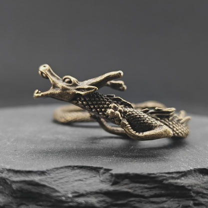 Brass Dragon Figurine – Handcrafted Oriental Miniature Collectible