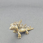 Brass Dragon Lizard Figurine – Handcrafted Fantasy Reptile Collectible