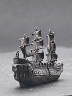 Brass Galleon Ship Miniature – Handcast Antique Pirate Vessel Sculpture