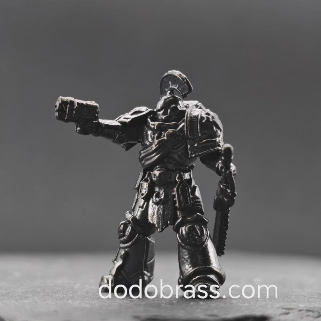 Built for War — Heavily Armoured Space Warrior Brass Miniature