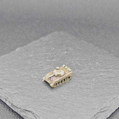 Brass Tank Miniature — Oxidised Military Collectible for Desk and Diorama