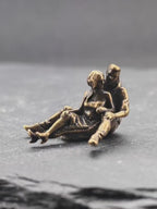 Tiny Brass Couple Figurine – Handcrafted Miniature Romantic Sculpture