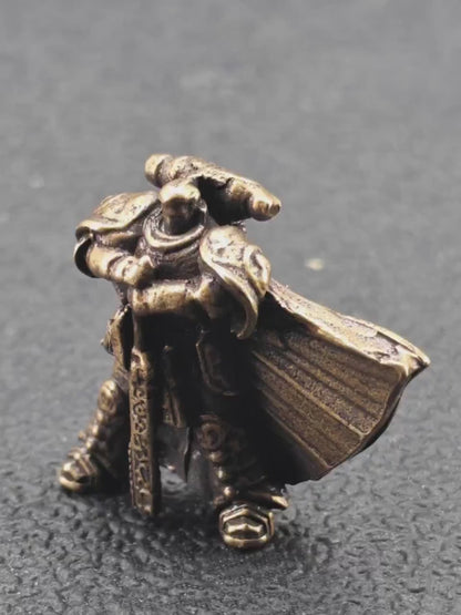 Brass Primarch Warrior Figurine – Micro Lost-Wax Cast Collectible for Desk & Display