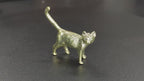 Brass Cat Figurine – Handcrafted Walking Pose Desk Collectible