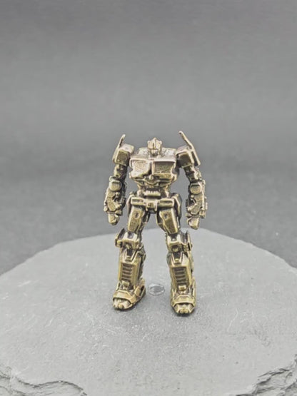 Brass Autobot Commander Figurine — Transformers-Inspired Sci-Fi Robot Desk Sculpture
