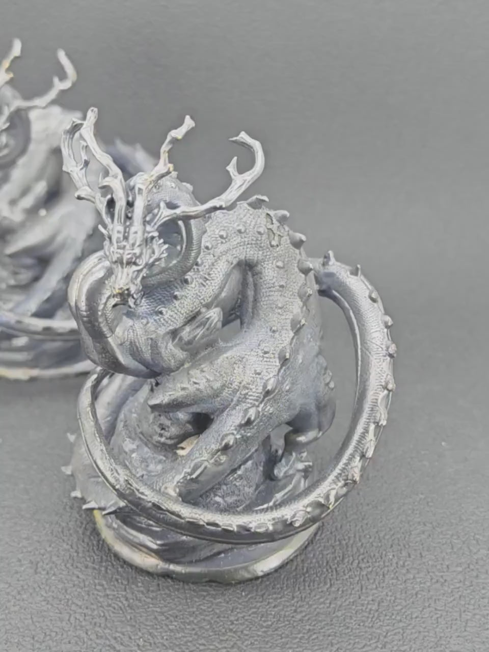 Solid Brass Dragon Figurine — Antique Oxidised Monster Sculpture for Desk and Collector Display