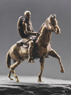 Mini Brass Knight on Horse Figurine – Collectible Warrior Sculpture