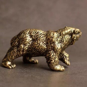Alternative view of Personalized Engraved Brass Bear Statue | Custom Bronze Bear Sculpture | Majestic Animal Decor