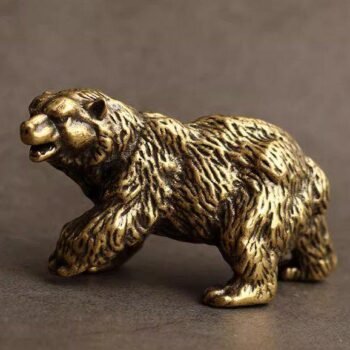 Personalized Engraved Brass Bear Statue | Custom Bronze Bear Sculpture | Majestic Animal Decor