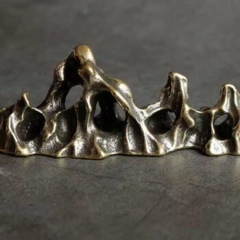 Brass Casted Mountain Rockery Paper Weight  Fish Tank Decor Aquarium  Desk Accessorym, knick-knacks