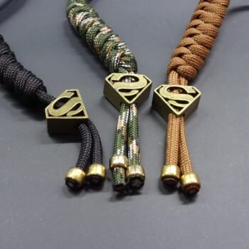 Superman Icon EDC Keychain Lanyard,  Brass Helmet Braiding keychain chain pendant men backpack attachment motorcycle pendant men outdoor