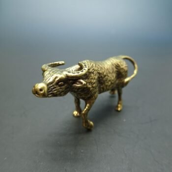 Exquisite Handcrafted Brass Yellow Cattle  Detailed Miniature Figurine, Unique Collectible, Desk Decor, Gift for Enthusiasts