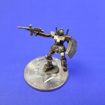 Alternative view of Brass Robot Warrior,  Miniature Mobile Suit Protector, Mini Mobile Suit Defender