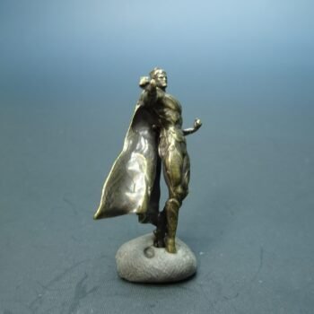 Alternative view of Handcrafted Brass Superhero Figurine  Detailed Miniature Collectible, Unique Knick-Knack, Desk Decor, Gift for Superhero Fans