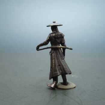 Handcrafted Traditional Brass Ronin Swordsman Figurine with Intricate Detailing