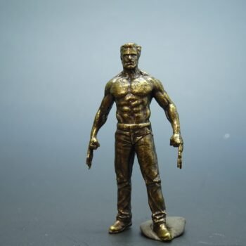 Alternative view of Unique Brass Werewolf Figure - 40mm Fierce Stance, Metal Knick-Knack