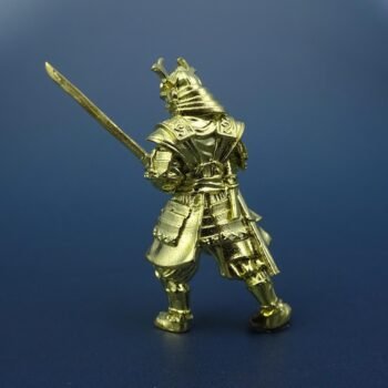 Alternative view of Brass Miniature Samurai Figure - Model Soldier for Desktop Game Chess or Ornamental Display - Military Scenery Ancient Japanese War Toy