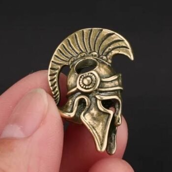 Vintage Brass Spartan Helmet Decor - Intricate Miniature Figurine for Collectors & DIY Projects