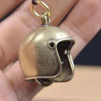 Alternative view of Handcrafted Brass Skull Rider Keychain - Edgy Punk Decor for DIY Projects & Collectors