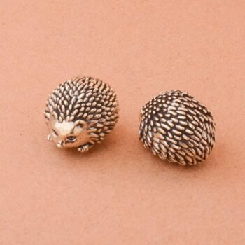 Adorable Brass Hedgehog Decor  Petite Collectible Ornament for Whimsical Home Accent