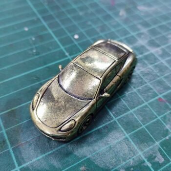 Vintage Brass Car Figurine Handcrafted Miniature Model for Desk and Home Decor