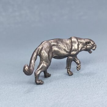 Alternative view of Vintage Brass Leopard Sculpture - Small Animal Decor for Desk, Bookshelf, or Car