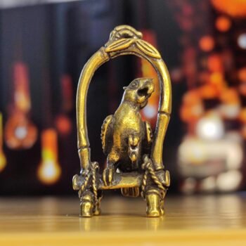 Realistic Brass Parrot Figurine  Handcrafted Miniature, Unique Collectible, Knick-Knack, Desk Decor, Gift for Enthusiasts