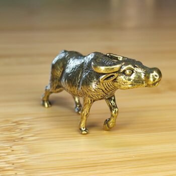 Alternative view of Handcrafted Brass Buffalo Figurine for Animal Lovers, Distinctive Collections, and Desk or Shelf Decorations