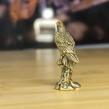 Alternative view of Collectible Miniature Brass Eagle Statue, Vintage Desk Decor, Retro Bird Figurine, Patriotic Gift Idea