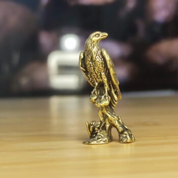 Collectible Miniature Brass Eagle Statue, Vintage Desk Decor, Retro Bird Figurine, Patriotic Gift Idea