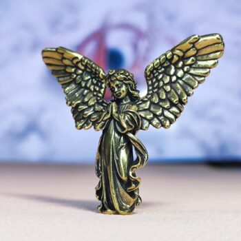 Alternative view of Vintage Brass Angel Figurine Handcrafted Miniature Statue for Collectors and Home Decor
