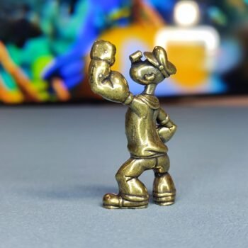 Alternative view of Vintage brass figurine of a sailor in a dynamic pose, crafted with fine details, A timeless collectible for maritime enthusiasts