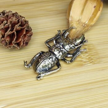 Miniature Brass Beetle Sculpture - Elegant Knick-Knack for Gifts or Display in Nature-Lover Collections