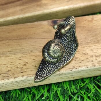 Snail Figure Brass Collectible Hand Curved Miniature Figurine Ornament