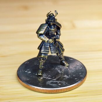 Alternative view of Small Brass Warrior  Iconic Samurai Sculpture for Home Decor, Desk, or Shelf Accent