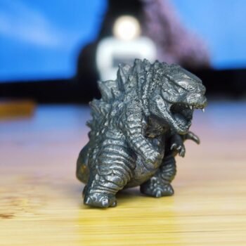 Alternative view of Tiny Brass Kaiju Statue  Round, Adorable Monster Figure with Textured Details, Unique Gift for Fans & Collectors