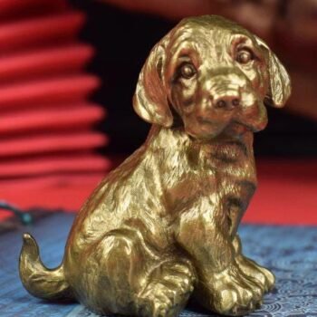 Handcrafted Brass Dog Sculpture  Elegant Study Decor, Stately Bookshelf Accent, Timeless Collectible for Dog Lovers & Art Admirers