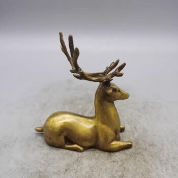 Handcrafted Brass Deer Figurine  Majestic Wildlife Home Decor, Thoughtful Gift for Collectors, Animal Lovers & Artistic Displays