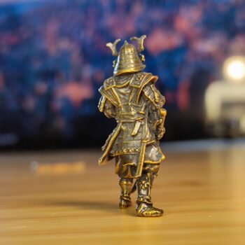 Alternative view of Brass Casted Miniature Samurai, Model Figure, ancient soldier figure toy desktop game war, chess piece ornaments military scenery
