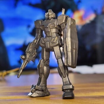 Solid Brass Gundam Statue  Detailed Miniature Mecha, Bold Desktop Ornament, Perfect Gift for Anime Fans,  High-End Collectors