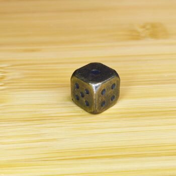 Alternative view of Brass Cube Dice   Polished Metal Dice, Unique Table Ornament for Gaming Lovers & Role-Playing Game Collectors
