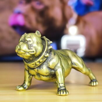 Brass Bulldog Figurine Collectible Canine Decor for Dog Lovers Perfect Ornament for Desk Shelf Home Decor