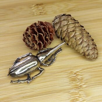 Brass Hercules Beetle Ornament - Detailed Miniature Knick-Knack for Gift or Display