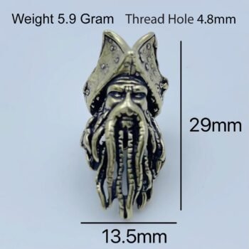 Alternative view of Handcrafted Deep Sea King Pirate Pendant - Unique Brass Accessory for DIY Projects