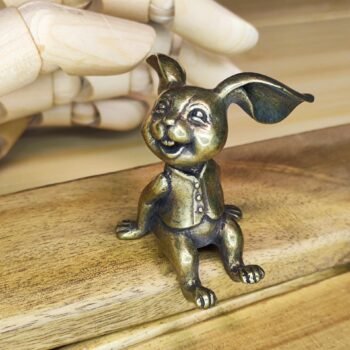 Brass Rabbit Statue, Adorable Animal Decor, Perfect Zodiac Knick-Knack