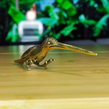 Brass Long-Beaked Bird Figurine  Elegant Decor Piece for Home, Desk, or Collecting