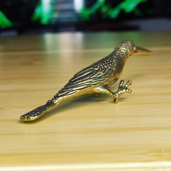 Alternative view of Brass Long-Beaked Bird Figurine  Elegant Decor Piece for Home, Desk, or Collecting