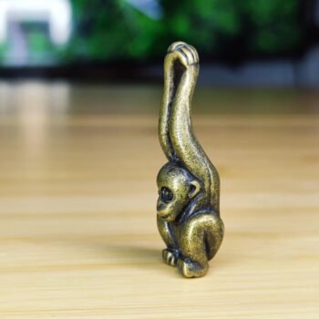 Alternative view of Brass Monkey Figurine  Cute Long-Armed Zodiac Collectible for Desk, Shelf, or Unique Gift