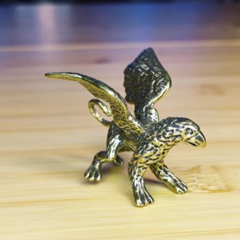 Alternative view of Small Brass Griffin Ornament  Unique Mythical Creature Figurine Perfect for Gifting or Dragon Fantasy-Themed Decorations