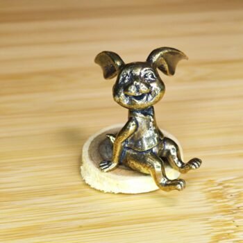Alternative view of Brass Rabbit Figurine  Whimsical Animal Decor | Zodiac Bunny Collectible for Desk & Shelf